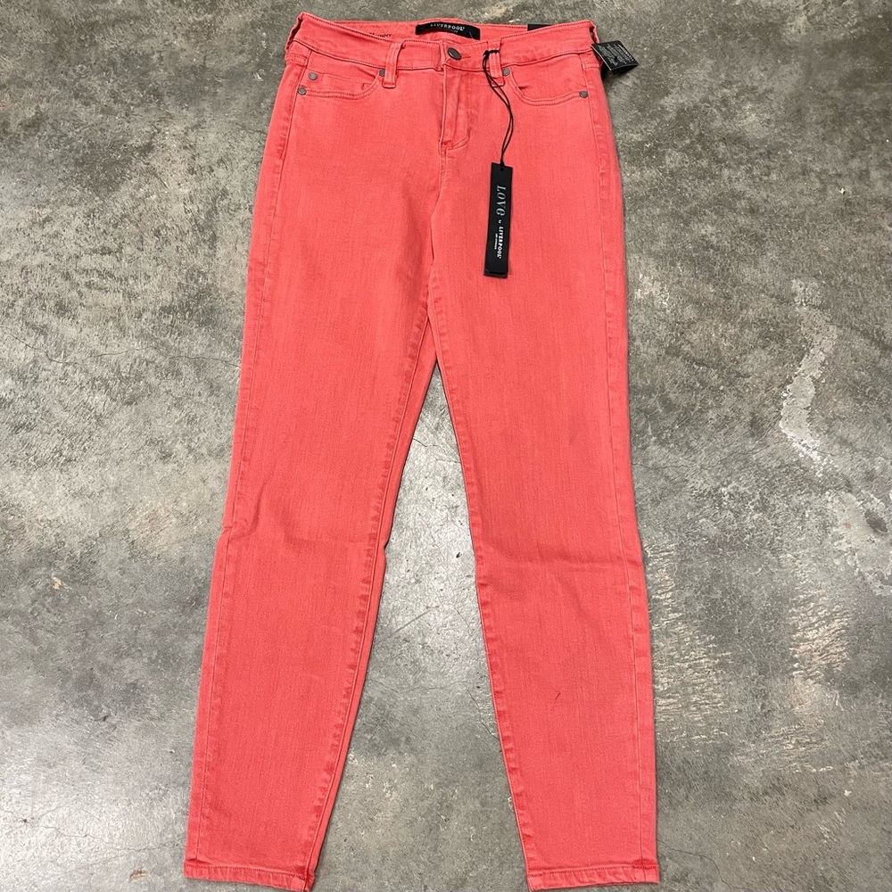 NEW LIVERPOOL JEANS COMPANY MINERAL RED PENNY ANKLE SKINNY SZ 4/27  LM2005WF NWT